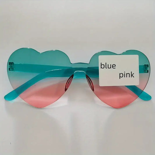 Kids Pink & Blue Heart Shaped Sunglasses