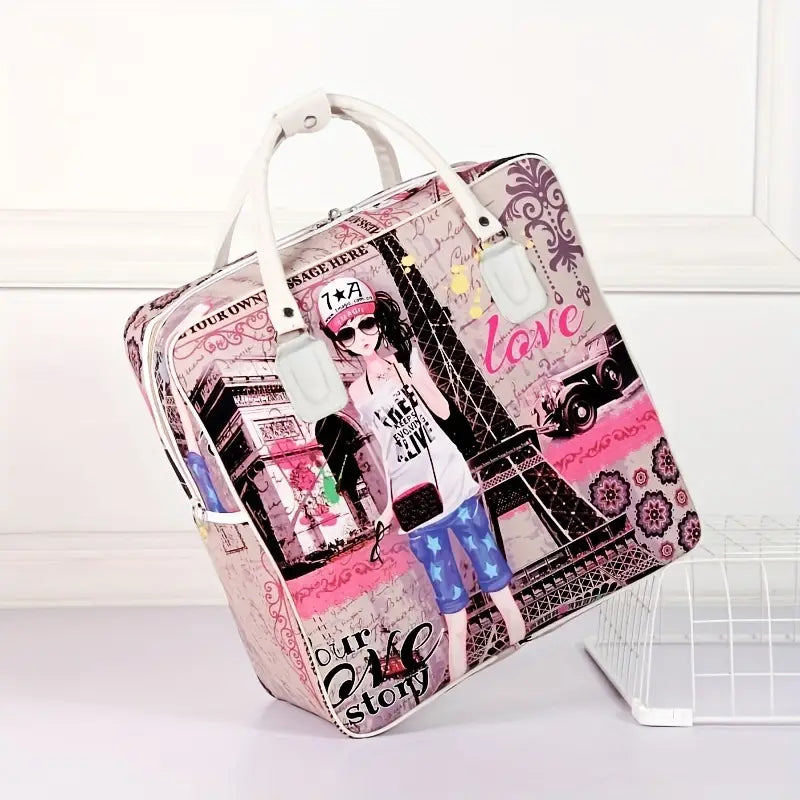 Cartoon Print Travel Luggage Bag