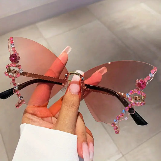 Pink Butterfly Fashion Sunglasses UV 400