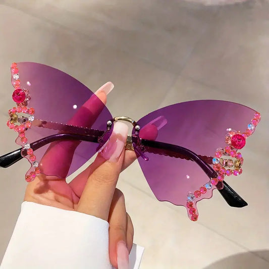 Purple & Pink Butterfly Fashion Sunglasses