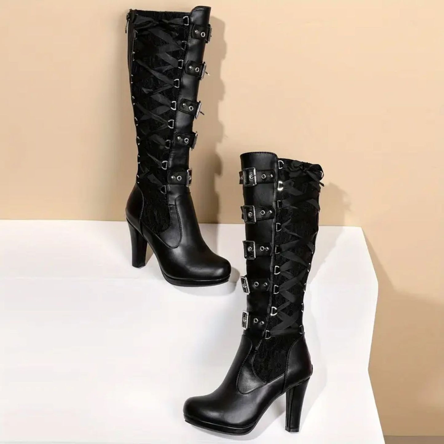 Platform Punk Knee-High Boots