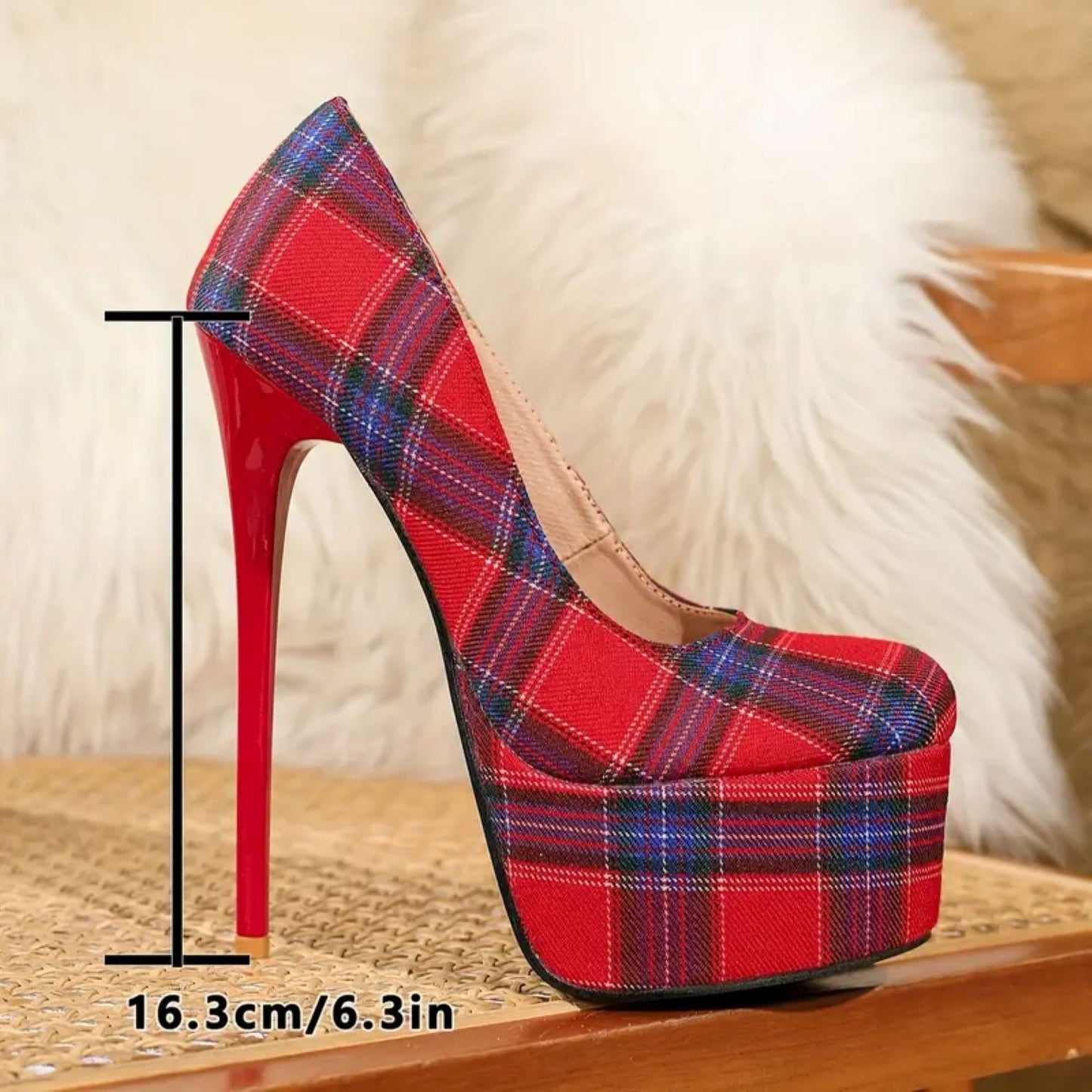 Plaid Pumps Ultra High Heels