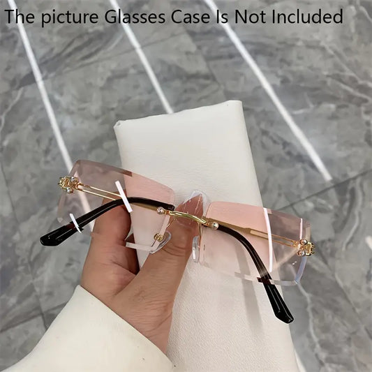 Pink Rimless Fashion Sunglasses