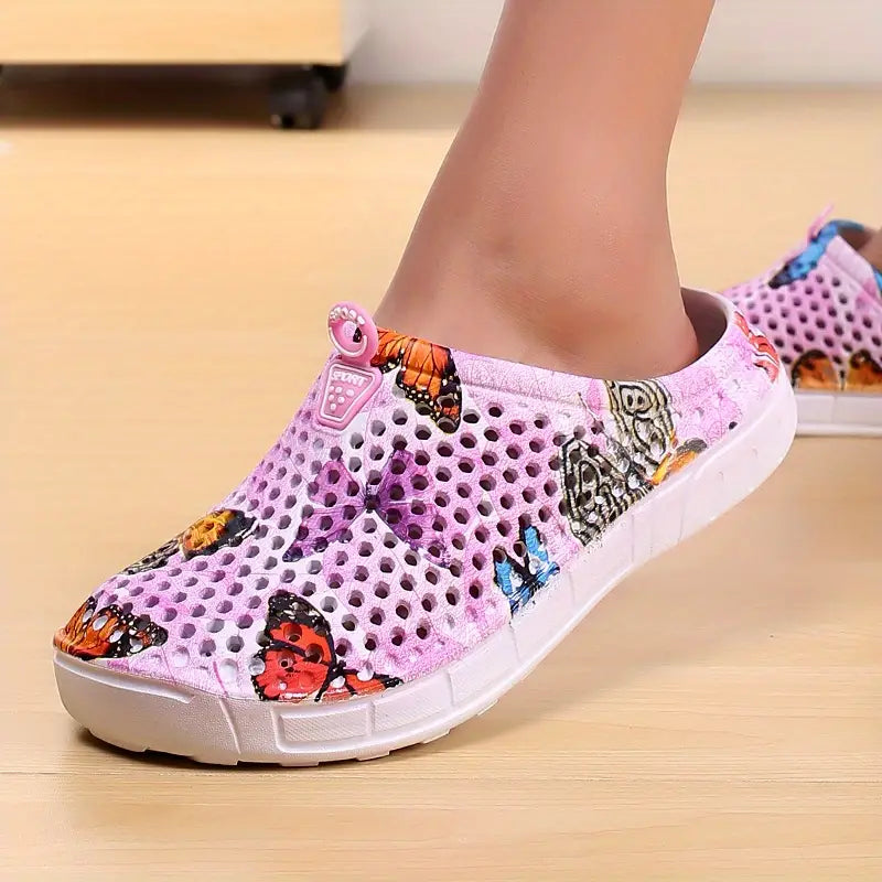 Women's Butterfly Pattern Summer Clogs