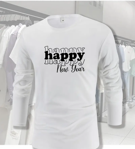 Happy New Year Long Sleeve T-Shirt Men