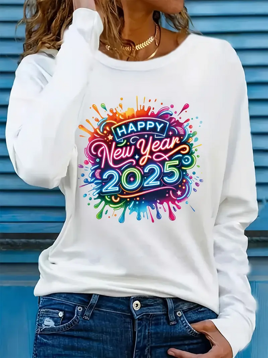 Happy New Year Long Sleeve T-Shirt Women #2