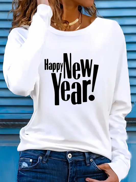 Happy New Year Long Sleeve T-Shirt Women #3