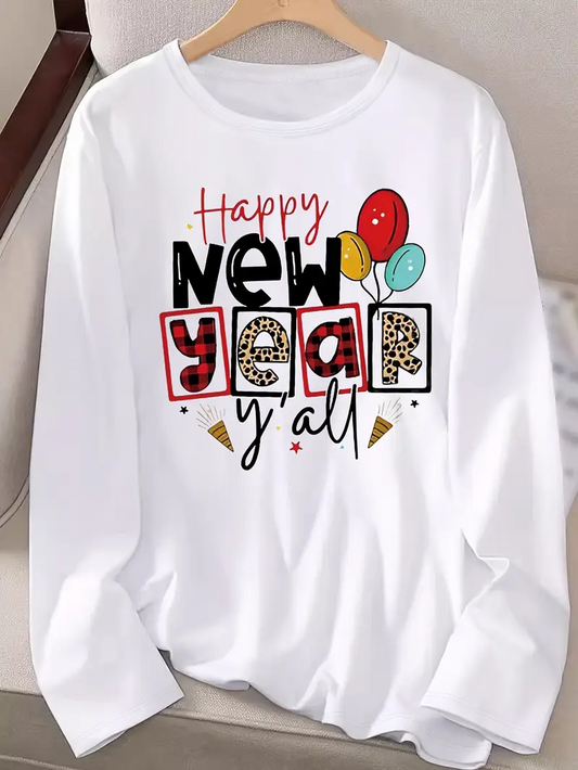 Happy New Year Long Sleeve T-Shirt Women